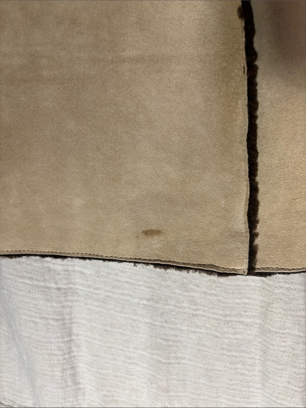 Vintage Co & Eddy Genuine Suede Sherpa Lined Zip Up Jacket Coat Tan Boho 12 EUC - Picture 8 of 10